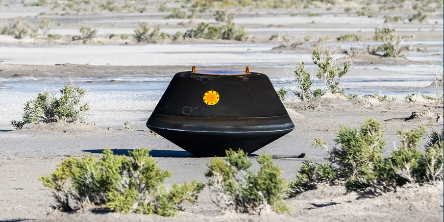 La capsula dell'Osiris-Rex. Credits: Keegan Barber/NASA